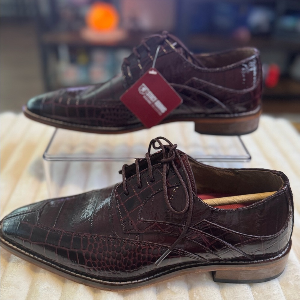 Stacy Adams Shoes Trubiano Moc Toe Oxford Burgundy Size 7.5 NWT